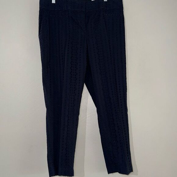 Ann Taylor LOFT Navy Blue Cropped Ankle Pants Sleek Style 10 - Picture 6 of 13
